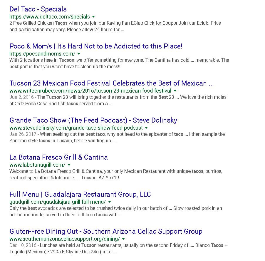 Tucson Tacos meta tags 标题 examples